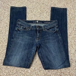 7 For All Mankind Women's Dark Blue Skinny Relaxed Ankle Jeans “Roxanne” Style